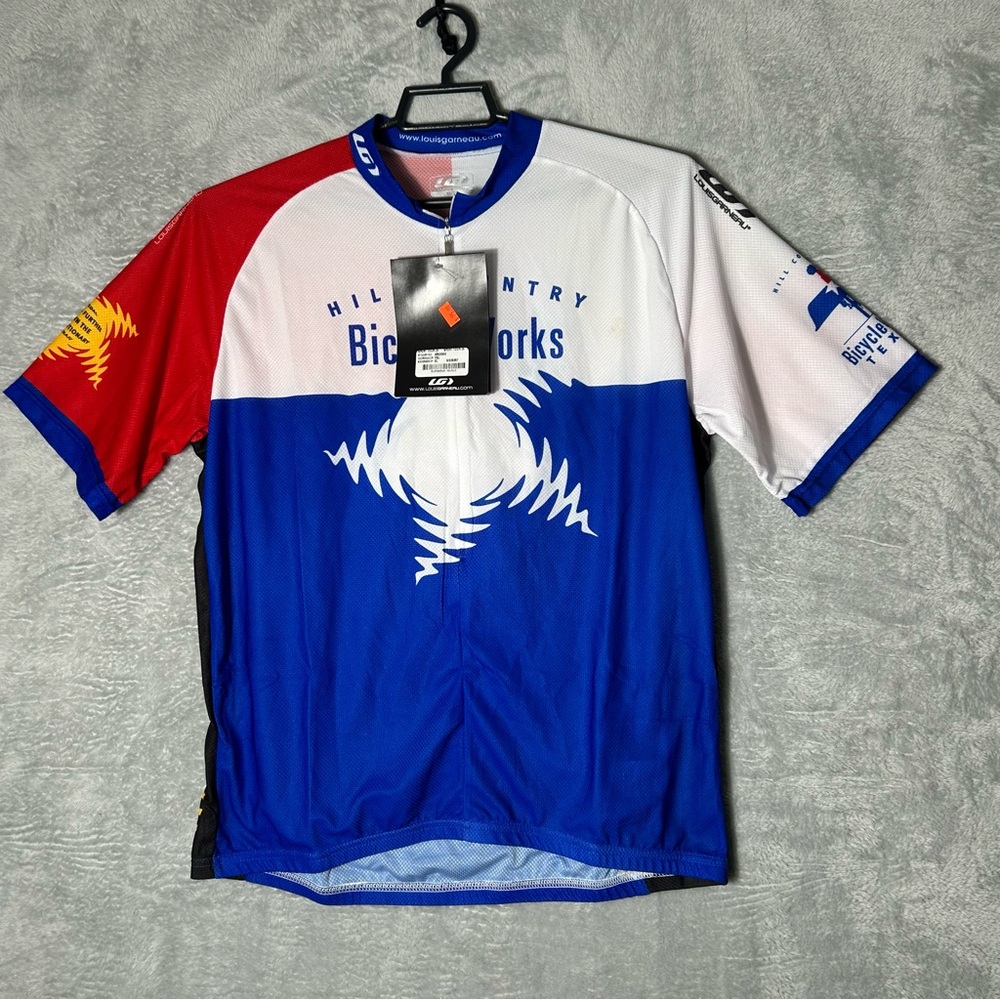 Louis Garneau Cycling Jersey Mens XL Texas Athletic 1/4 Zip Short Sleeve Top‎